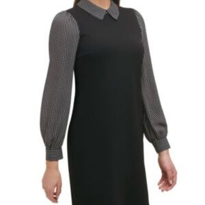 Tommy Hilfiger Black and White Long Sleeve Dress